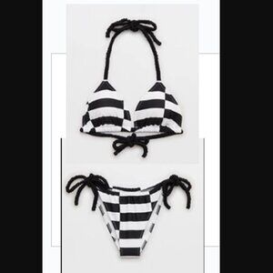 Aerie Checkered Tie Bikini size M/L